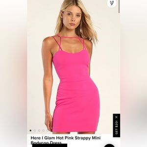 Lulu's Short Hot Pink Dress